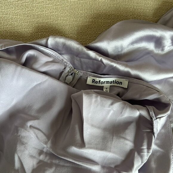 NWOT Reformation Casette Silk Midi Dress Sz4 Aura - Picture 6 of 8